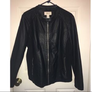 Style & co. Faux leather moto jacket